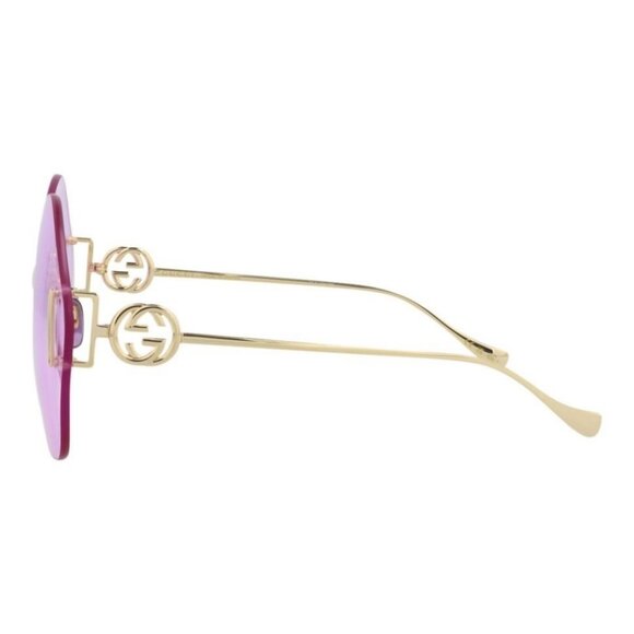 Gucci Womens Round/Oval Gold Gold Violet Fashion Designer Eyewear - Picture 3 of 4